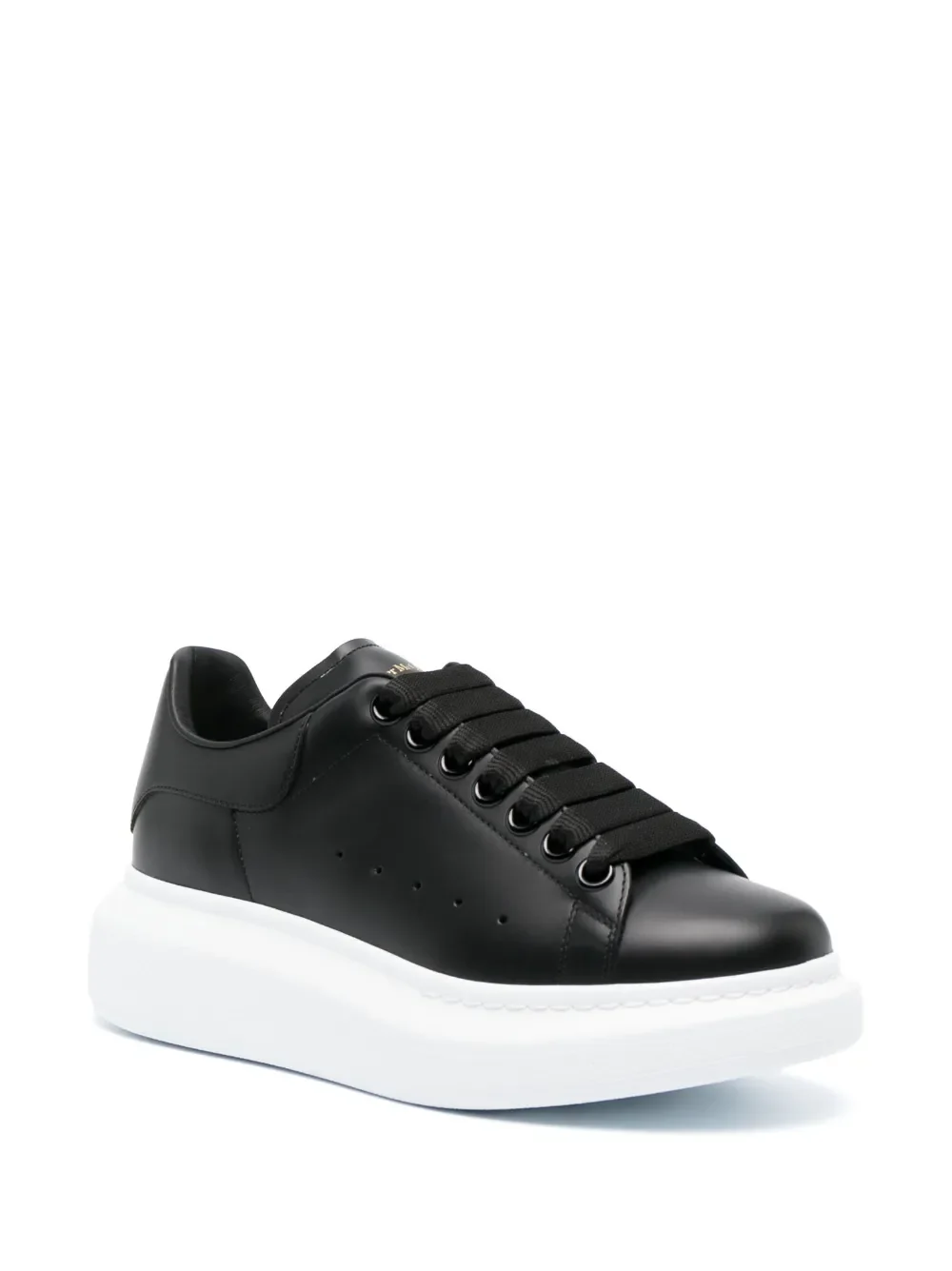 Alexander McQueen Oversized Black Leather Low-Top Sneakers - Image 2