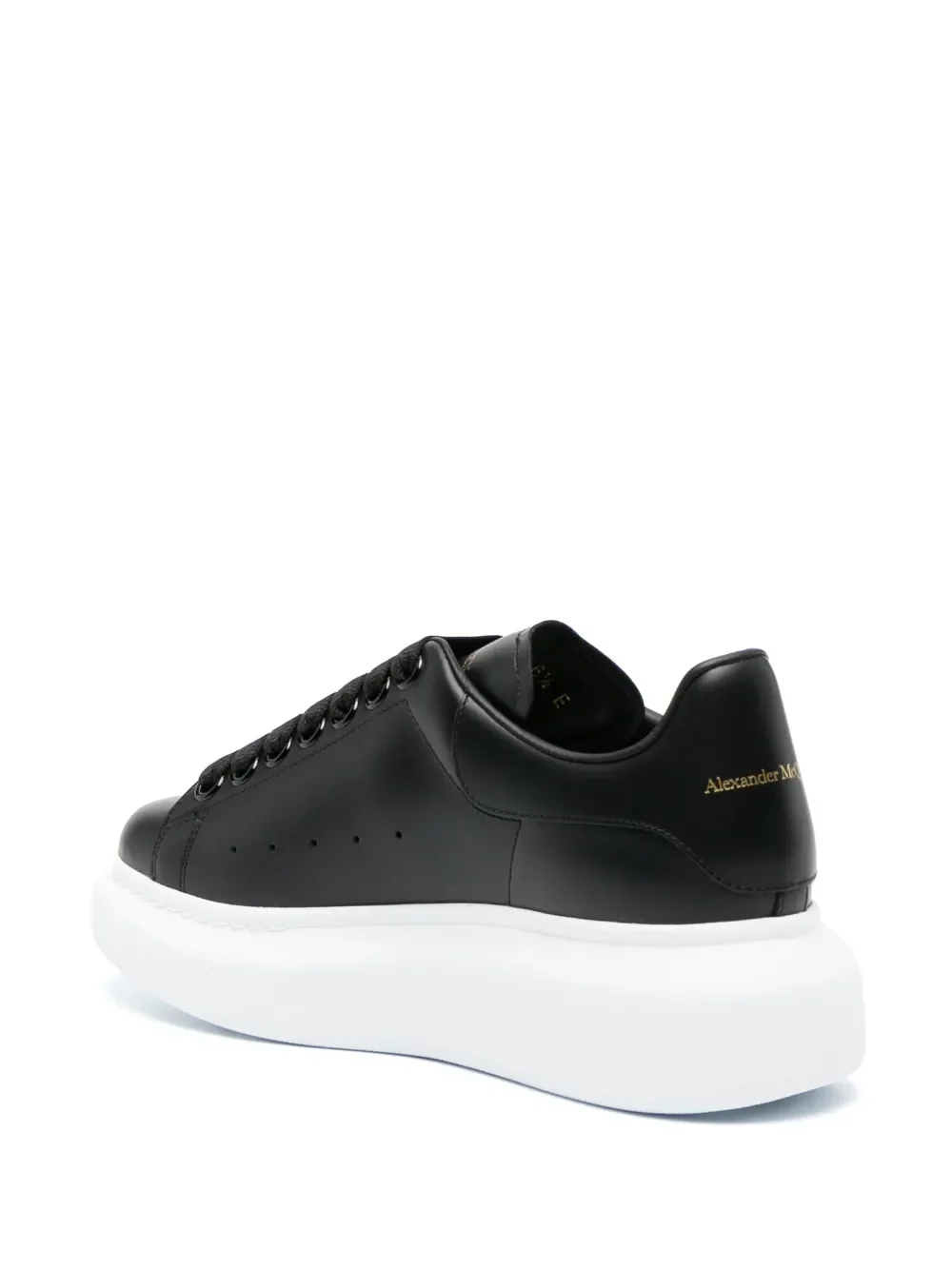 Alexander McQueen Oversized Black Leather Low-Top Sneakers - Image 3