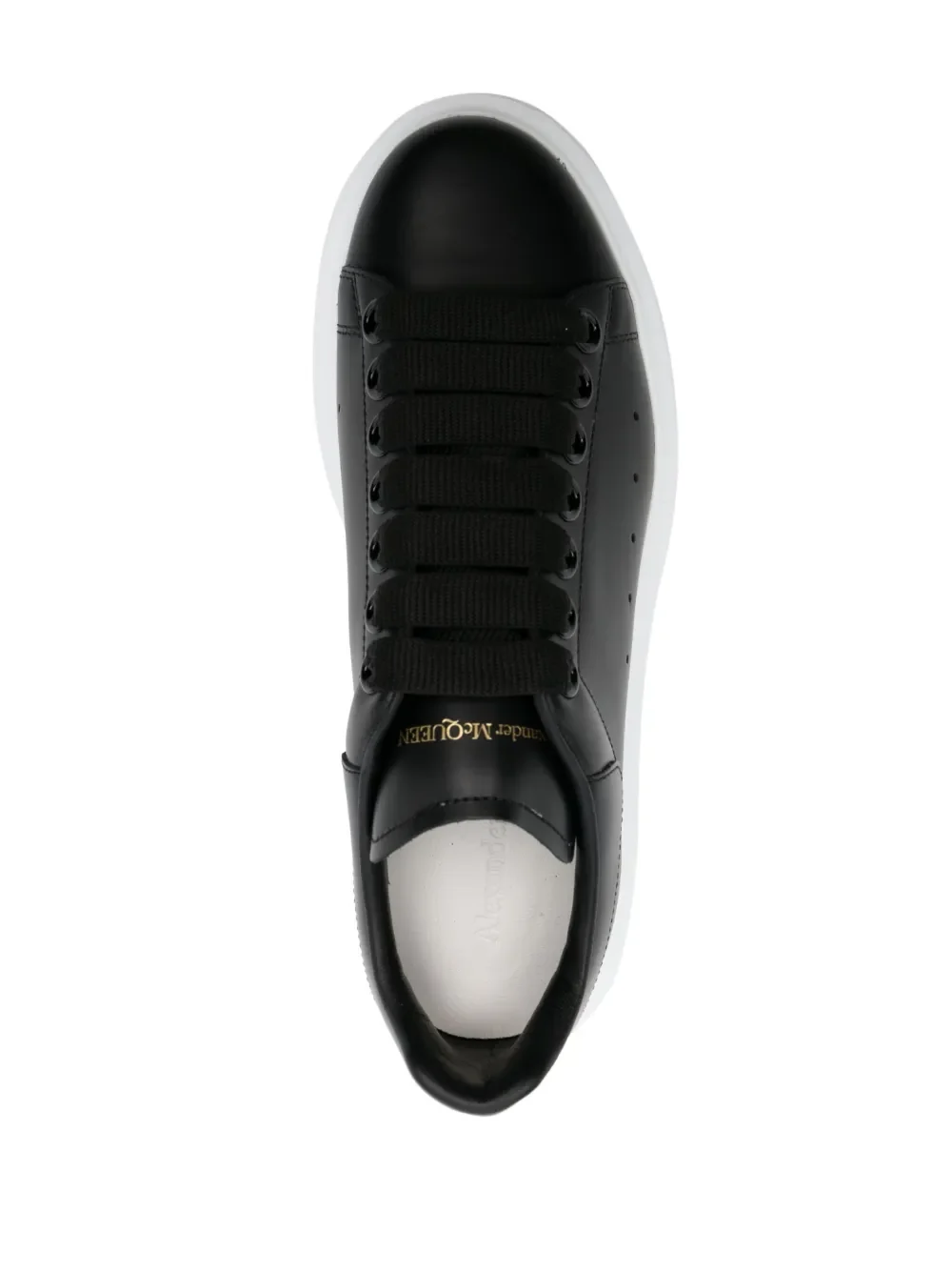Alexander McQueen Oversized Black Leather Low-Top Sneakers - Image 4