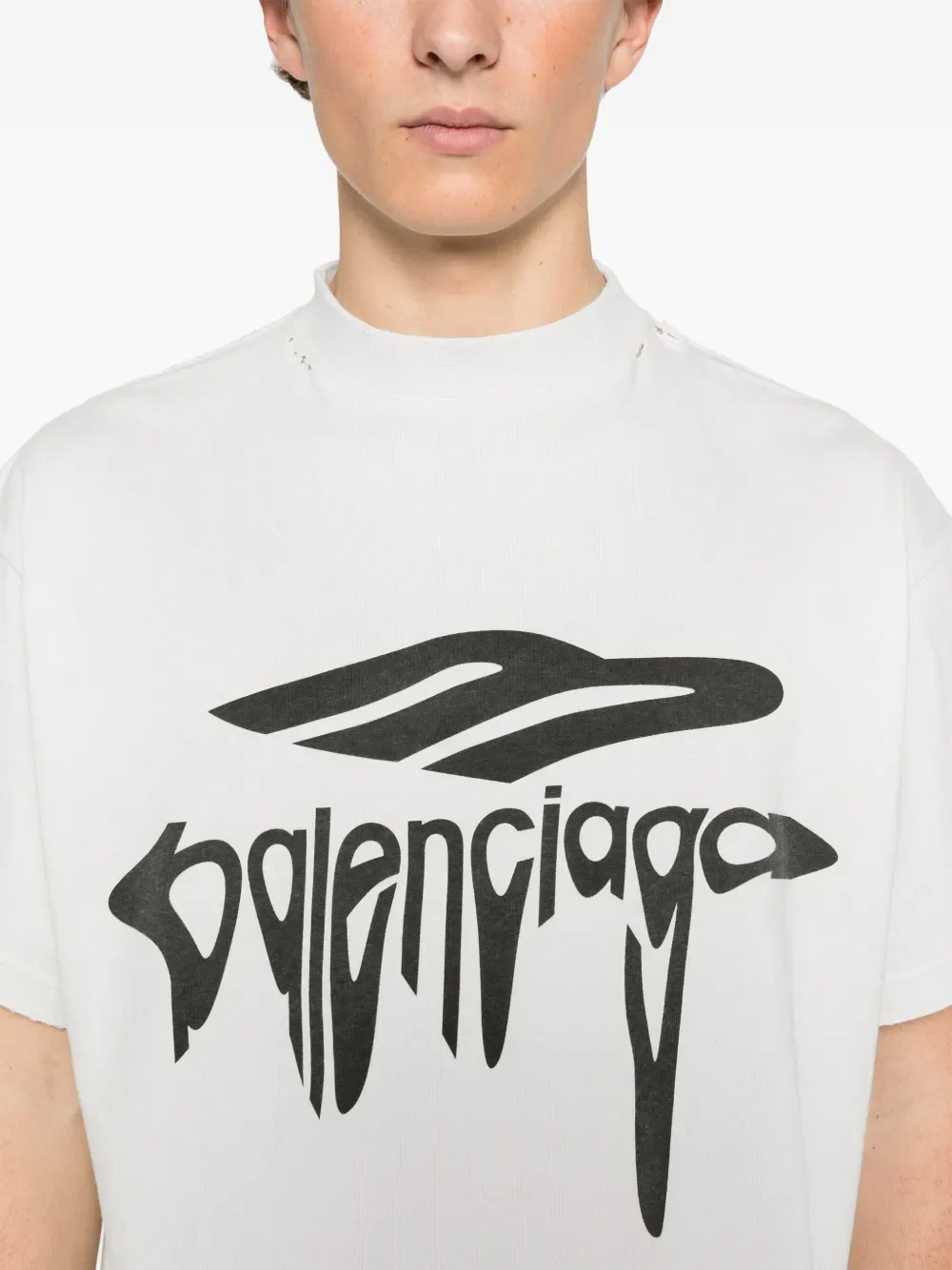 Balenciaga 3B Liquified Oversize T-Shirt Grey - Image 5