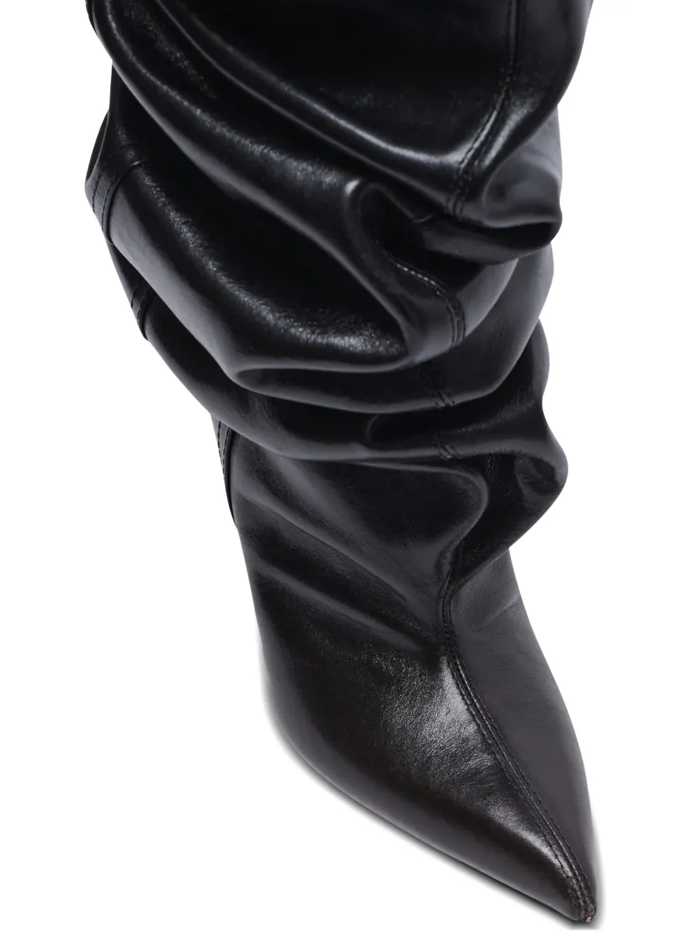 Balmain 95mm Calfskin Wedge Over-The-Knee Boots Black - Image 3