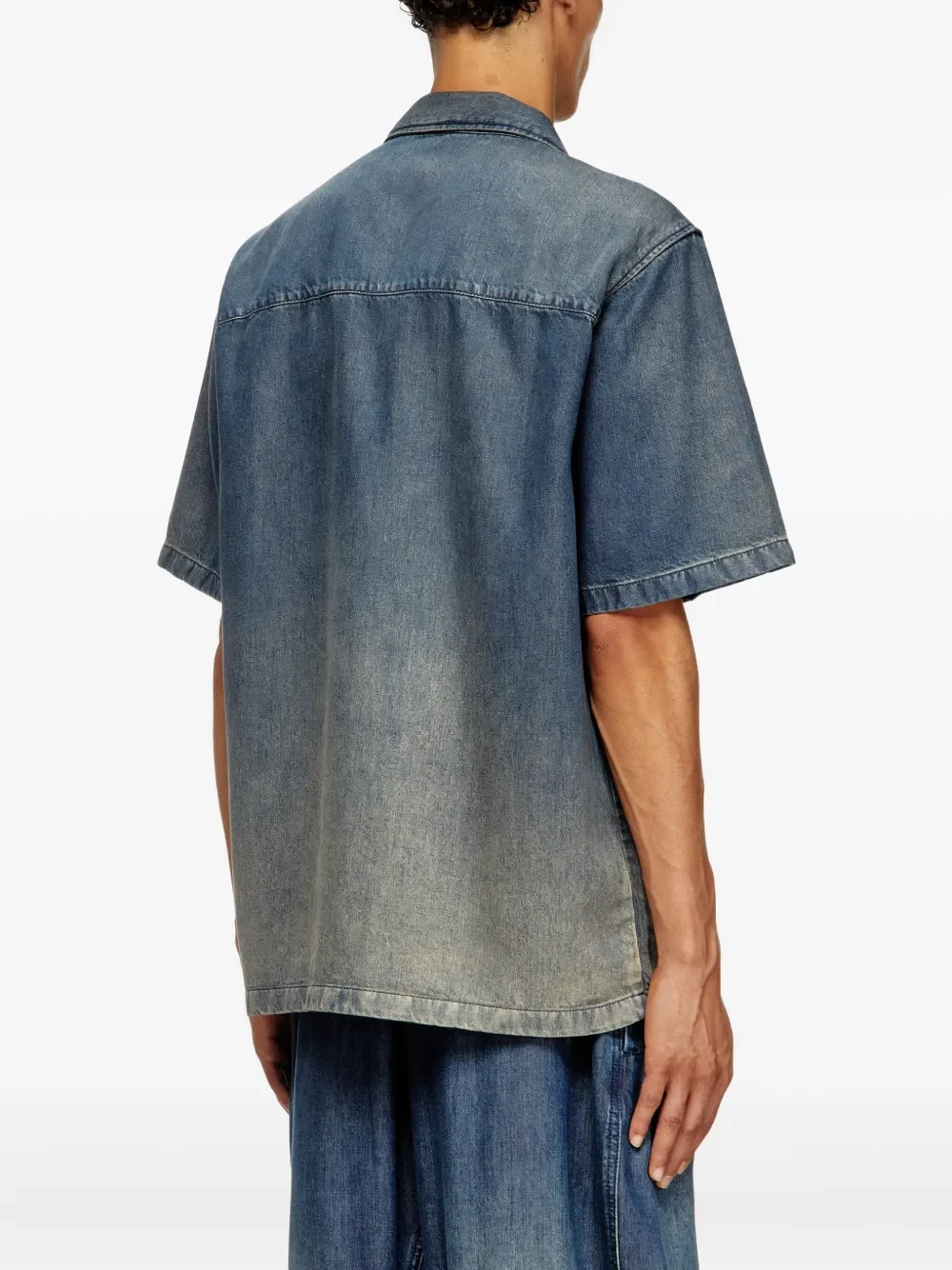 Diesel D-Nabil-S3 Point-Collar Denim Shirt Blue - Image 4