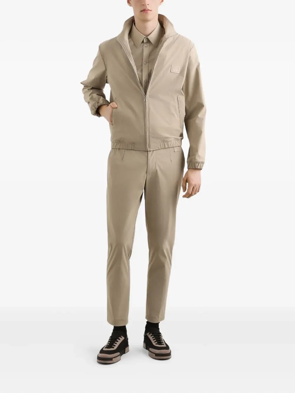 Dolce & Gabbana Button-Up Short-Sleeve Shirt Beige - Image 2