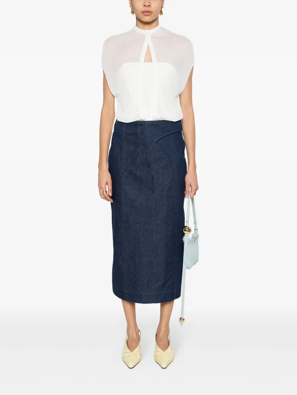 Jacquemus La Jupe de-Nimes Obra Denim Midi Skirt - Image 2