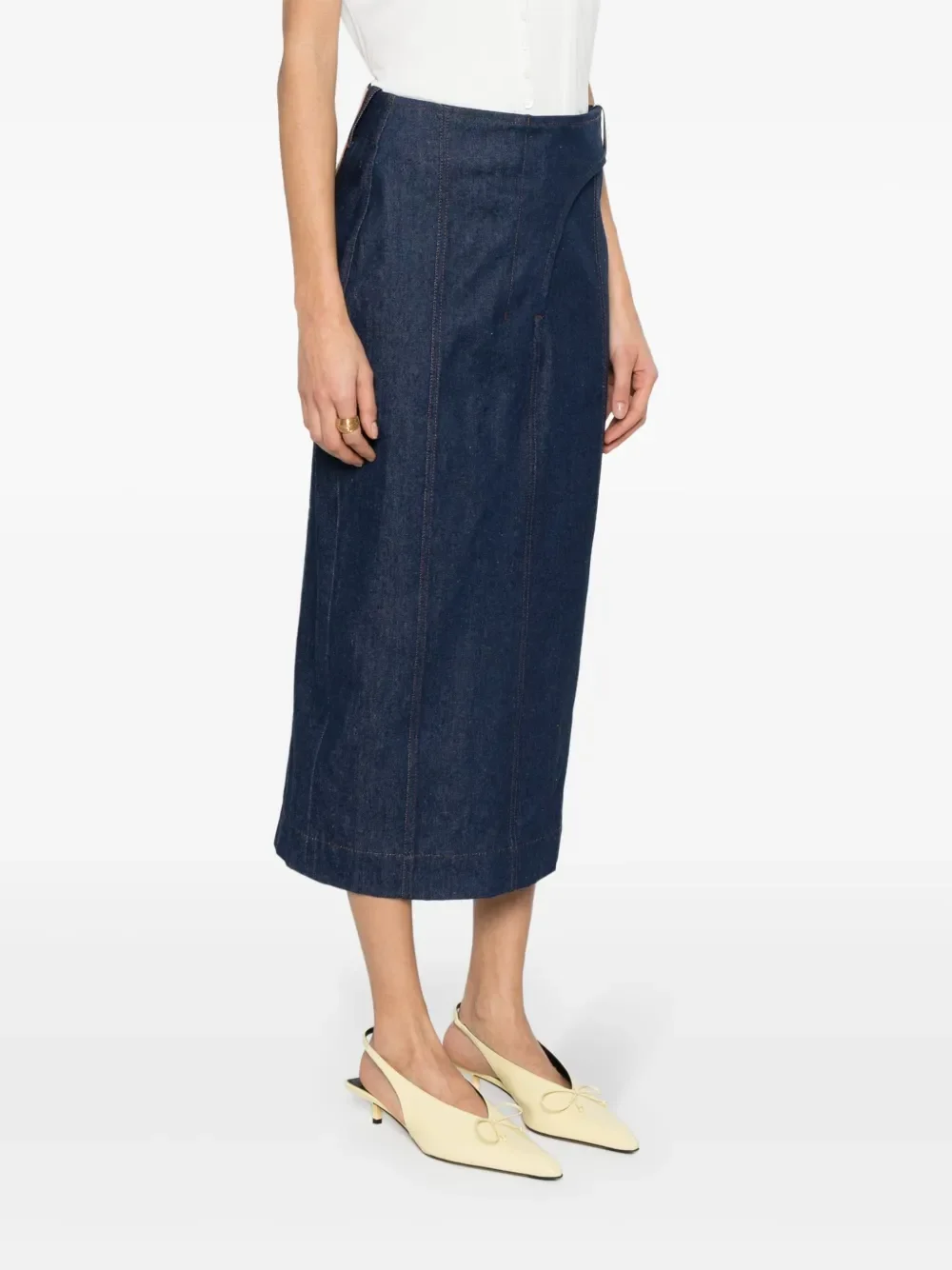 Jacquemus La Jupe de-Nimes Obra Denim Midi Skirt - Image 3
