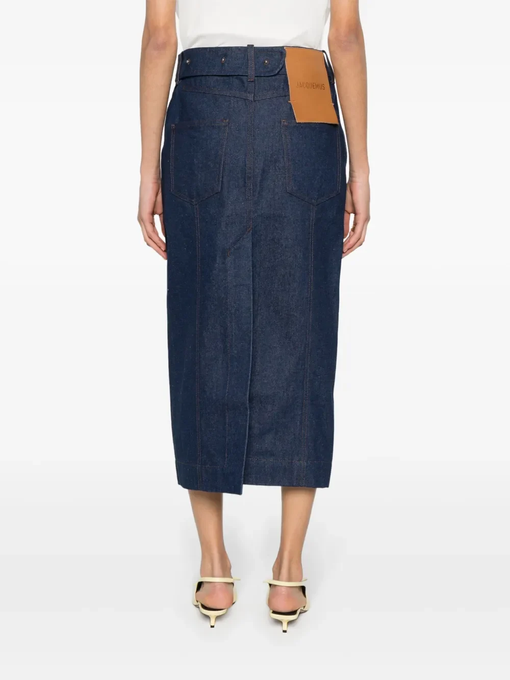 Jacquemus La Jupe de-Nimes Obra Denim Midi Skirt - Image 4