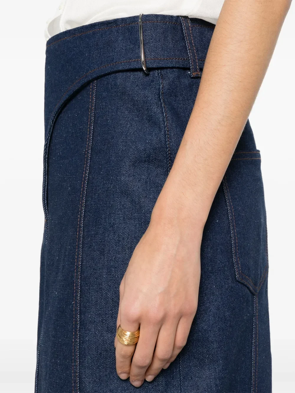 Jacquemus La Jupe de-Nimes Obra Denim Midi Skirt - Image 5
