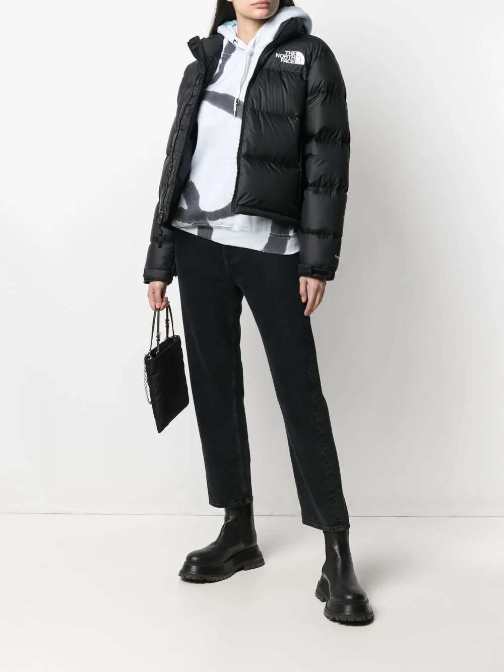 The North Face Embroidered-Logo Puffer Jacket Black - Image 2
