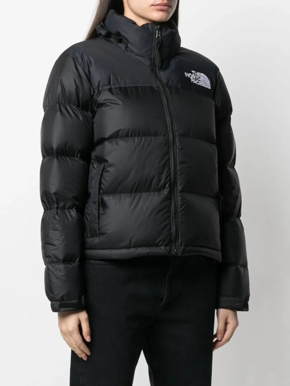 The North Face Embroidered-Logo Puffer Jacket Black - Image 3